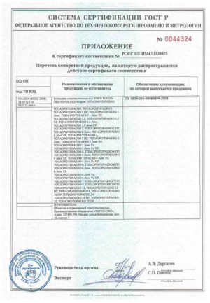 Сертификаты и документы